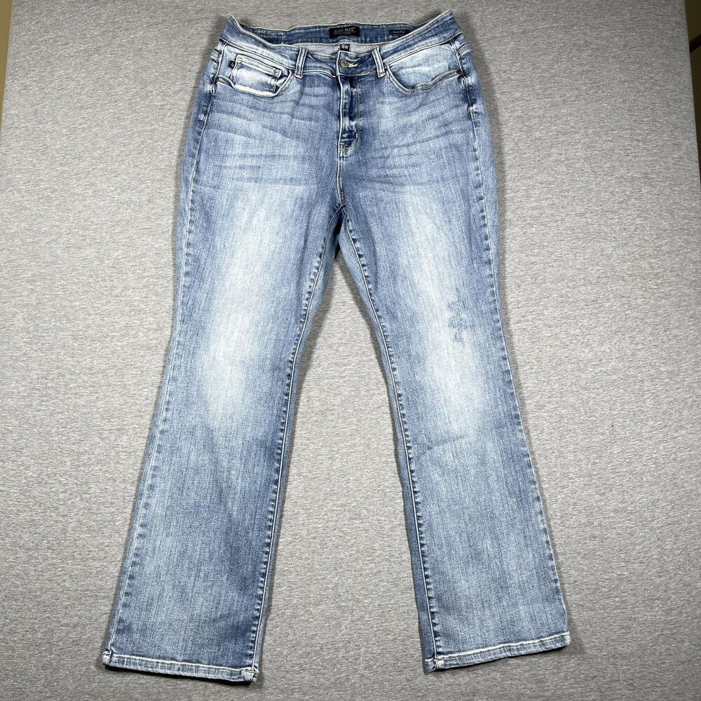 Judy Blue Bootcut Jeans Womens 16W Blue Mid Rise Stretch Light Wash Relaxed Fit